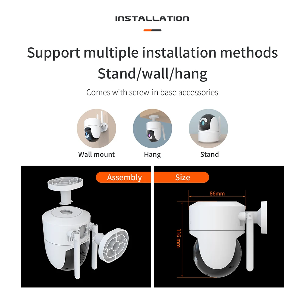 Onvif 듀얼 밴드 와이파이 홈 보안 카메라, 방수 동작 감지, 야외 IP 카메라, 알람 감시 카메라, 4MP, 2.4G, 5G