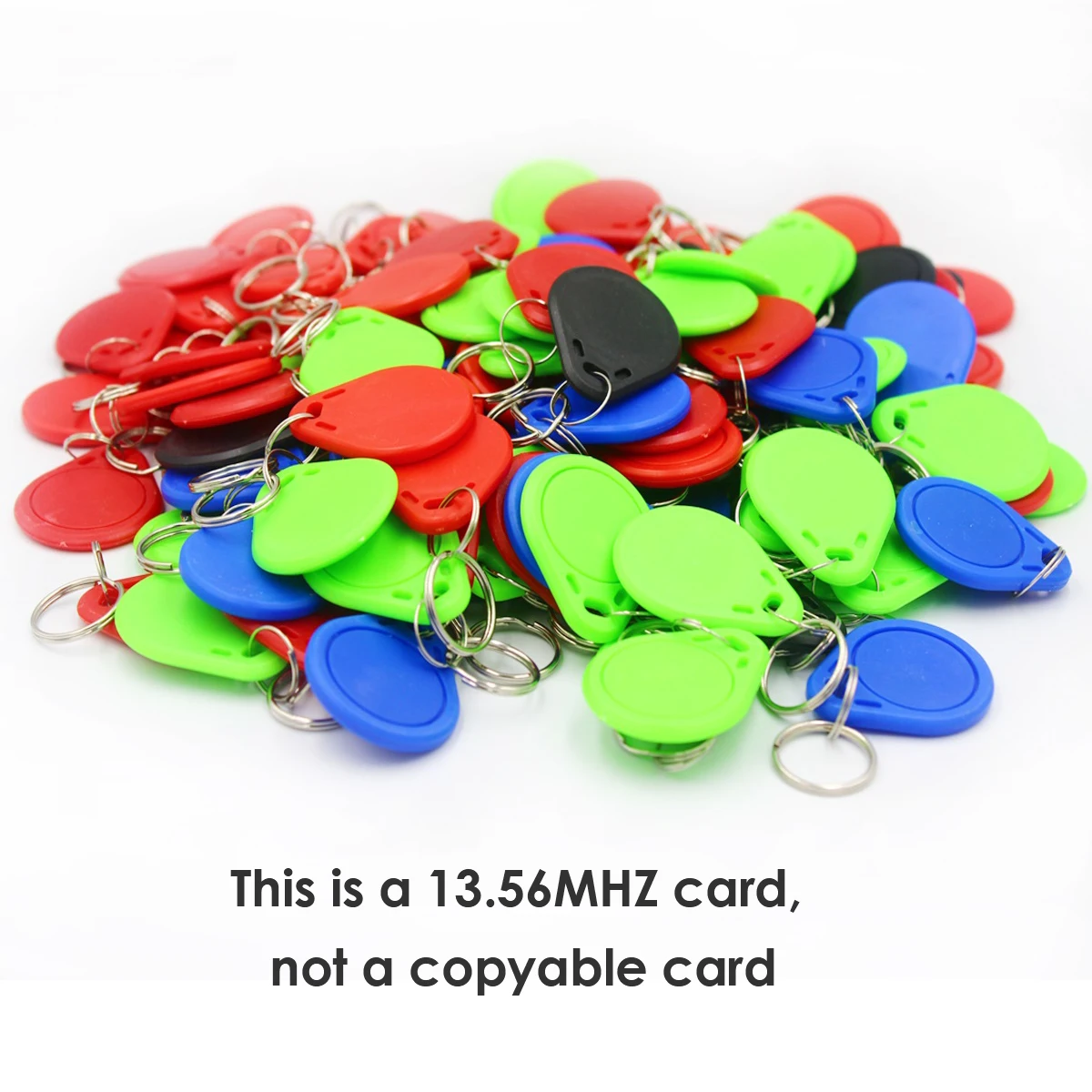 100pcs 13.56MHz IC M1 Keyfobs 태그 액세스 제어 시스템 키트 RFID 키 파인더 카드 토큰 출석 키 체인 ABS 방수