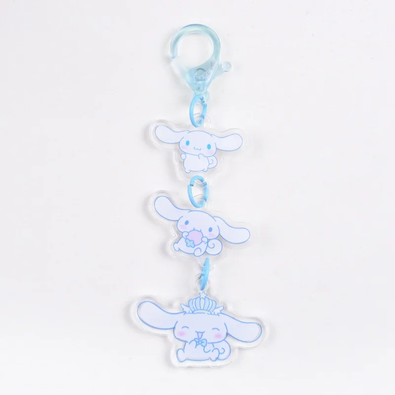 산리오 키체인 귀여운 애니메이션 쿠로미 마이 멜로디 시나몬 만화 아크릴 로프 키체인, 카와이 소녀 가방 키링 펜던트 선물