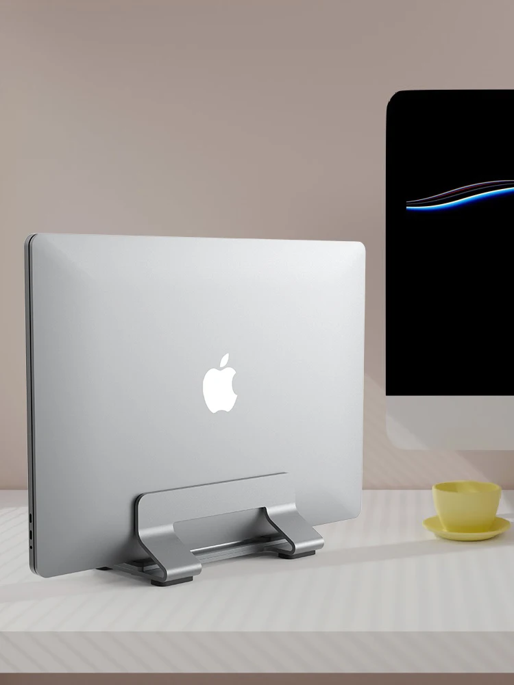 수직 노트북 스탠드 도구 없이 조절 가능한 알루미늄 노트북 스탠드 거치대, 수직 너비 0.35 인치-1.6 인치, 거의 모든 노트북 지지대