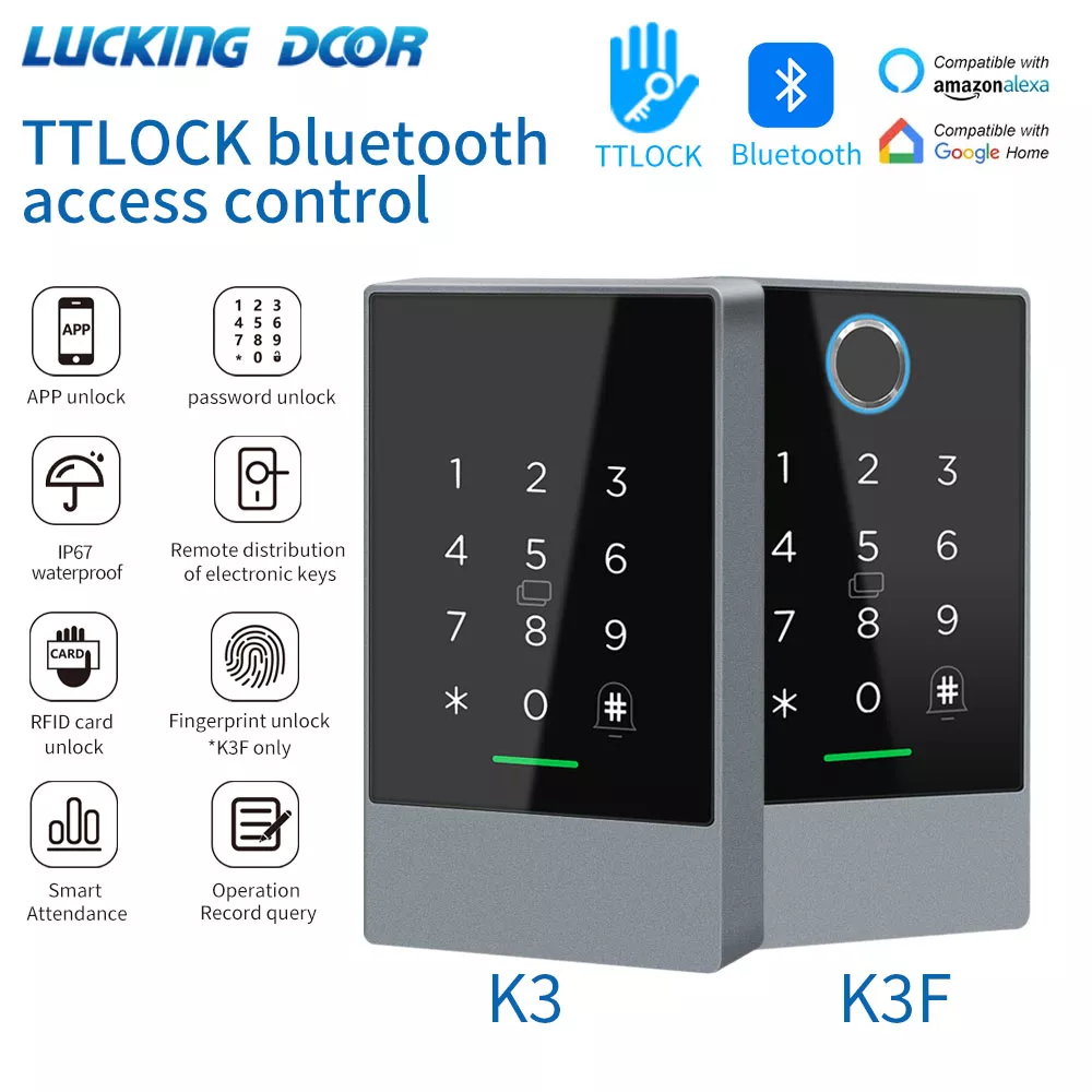 TTLOCK K3/K3F 지문 접근 제어 도어 시스템 오프너, 인터콤 NFC 블루투스 전기 게이트 키패드, 13.56Mhz RFID 카드 title=TTLOCK K3/K3F 지문 접근 제어 도어 시스템 오프너, 인터콤 NFC 블루투스 전기 게이트 키패드, 13.56Mhz RFID 카드 