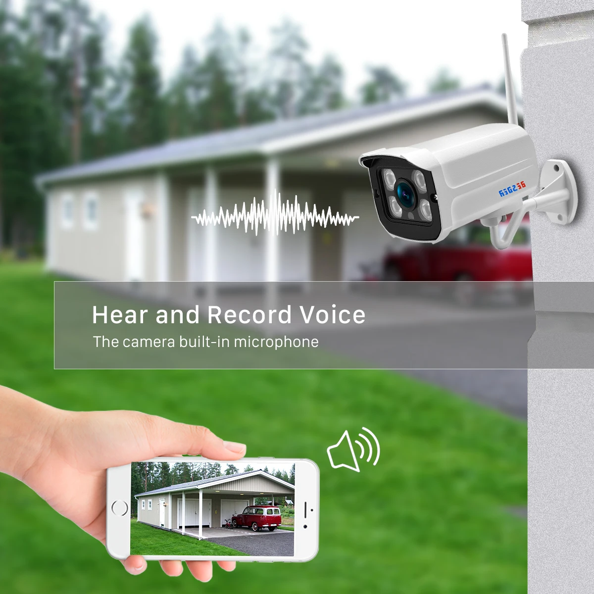 BESDER-5MP 오디오 IP 카메라, 와이파이 무선 AI 인간 감지 iCSee 1080P CCTV 총알 SD 카드 슬롯 야외 감시 카메라 금속 하우징이 있는 3MP 방수 보안 카메라 P2P 모션 감지 적외선 야간 투시경