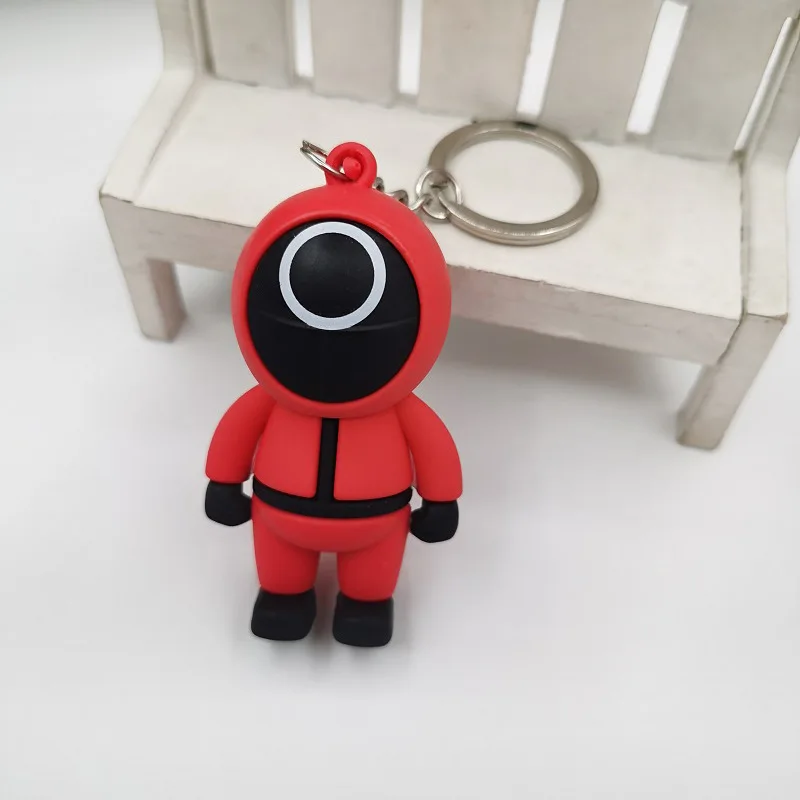 3D 오징어 게임 키체인, TV 쇼 피규어, 마스크 키체인, 매력 액세서리, 라운드 6 코스프레 키체인, 소년 소녀 장난감