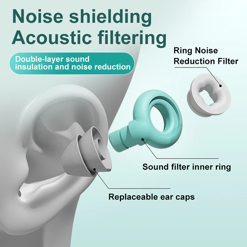 수면 소음 감소 수영 귀마개, 방수 귀마개, 보호 테이프, 1 쌍