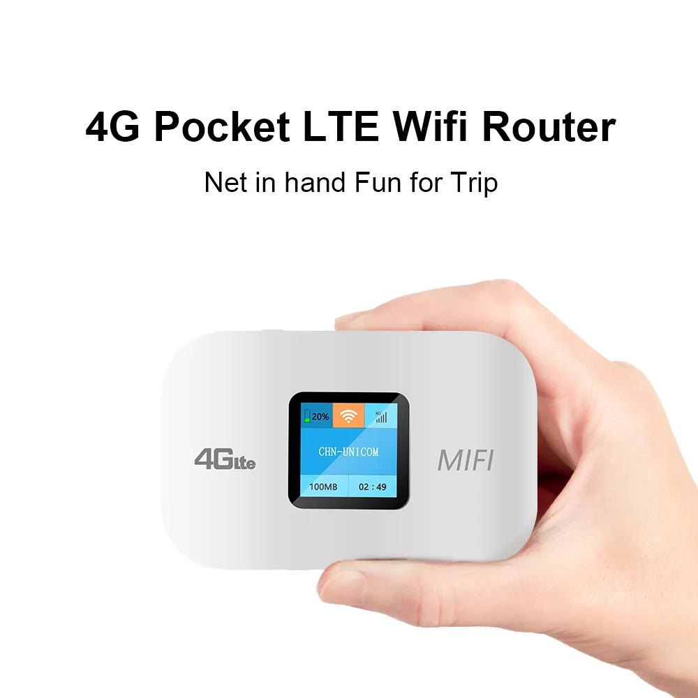 Benton 와이파이 라우터 4G Lte 무선 휴대용 잠금 해제 모뎀, 미니 야외 핫스팟, 150mbps 포켓 Mifi SIM 카드 슬롯 리피터, 3000mah