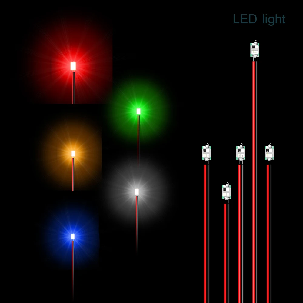 반짝이는 반짝이는 유선 깜박이는 LED SMD 램프 모델, 트레인 사전 납땜 마이크로 리츠, 장난감 조명용, 3V, 12V, 10 개