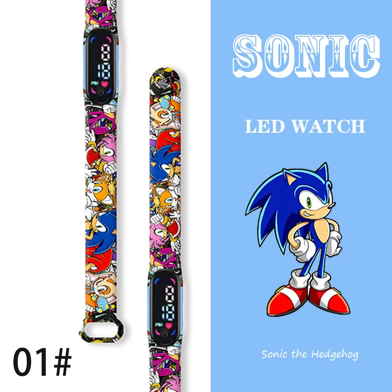 소닉 워치 액션 피규어, 에이미 로즈 섀도우, 어린이 스포츠 손목 밴드, 방수 어린이 디지털 시계, 소년 LED 시계 선물