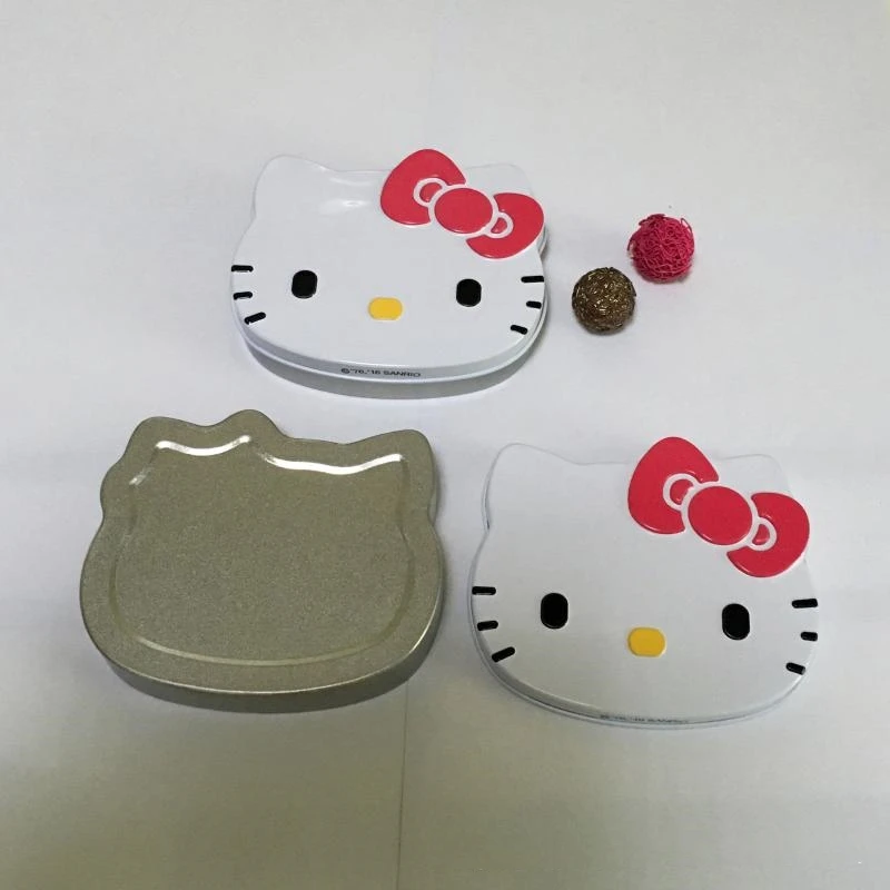 귀여운 헬로 키티 범용 다리미 상자, 귀여운 만화 편의 노트 상자, 주석 금속 보관 상자, 작은 사각형 상자, 여성 액세서리