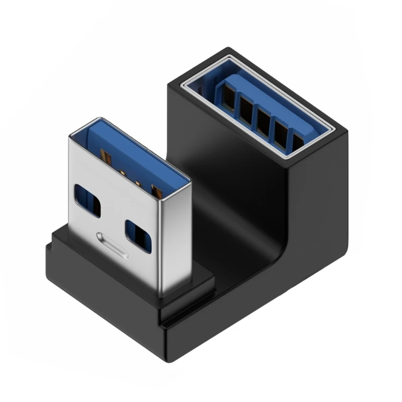 90 도 USB 3.0 수-암 직각 확장 어댑터, USB 상향 엘보 어댑터, 10Gbps, 노트북 PC 커넥터 컨버터