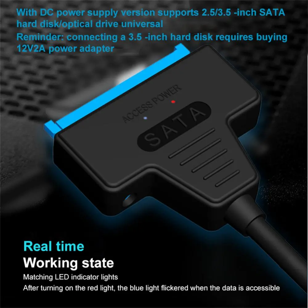 쉬운 드라이브 라인 USB 3.0 Sata DC 전원 공급 포트, 기계식 솔리드 스테이트 하드 드라이브 어댑터 라인, USB2.0