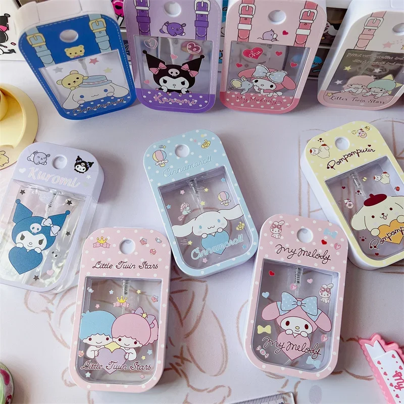 산리오 플라스틱 디스펜스 스프레이 병, 귀여운 헬로키티 시나모롤, 마이 멜로디, ABS 애니메이션 여행 휴대용 펜던트, 소녀 선물, 45ml