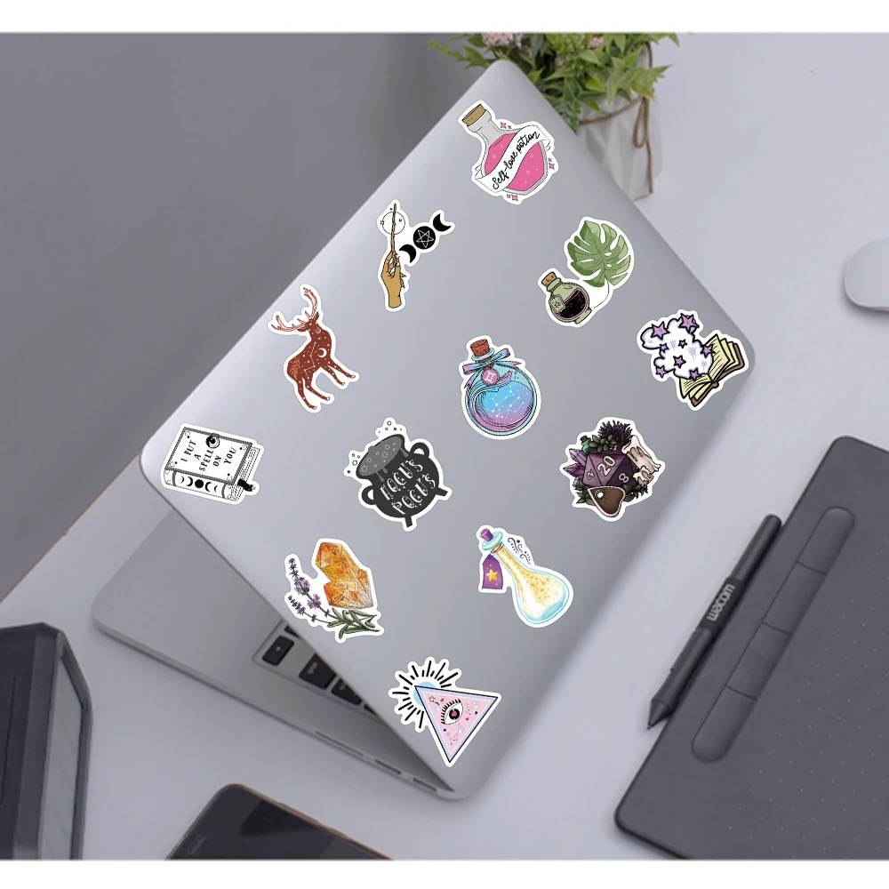마녀 고딕 아포테카리 타로 마녀 점성술 보호 스티커, 마술사 노트북 기타 전화 그래피티, 어린이 스티커, 50 개, 100 개