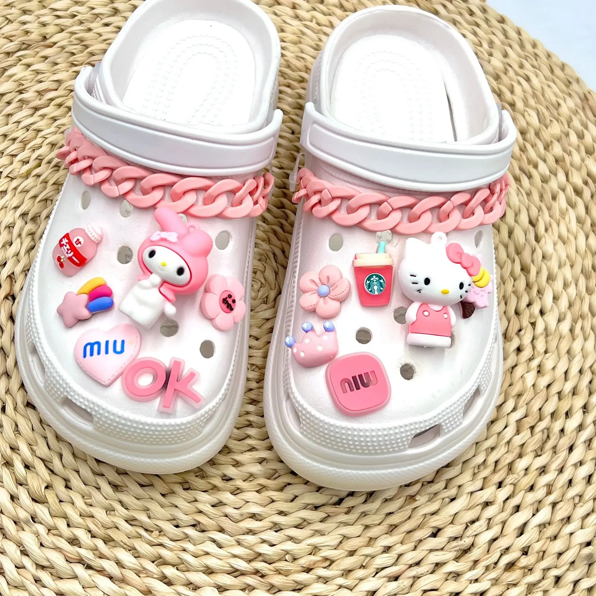 산리오 헬로 키티 액세서리 신발 참 버클 애니메이션 쿠로미 시나모롤 멜로디 만화 DIY 콤비네이션 소녀 선물