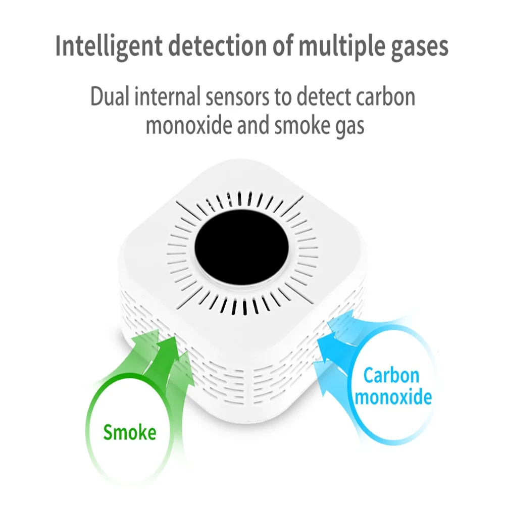 고감도 CO 및 연기 화재 경보, 일산화탄소 감지기, 2in 1 복합 연기 경보, 가정 상점 보안용, 433Mhz