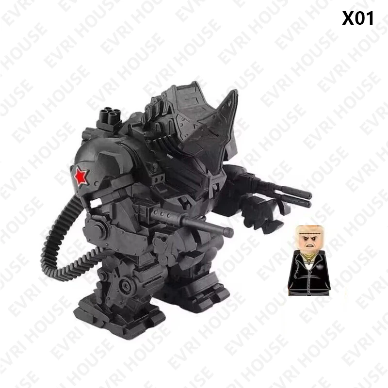 Rhino 영화 시리즈 미니 액션 피규어 브릭 조립 빌딩 블록, 어린이용 장난감, X01