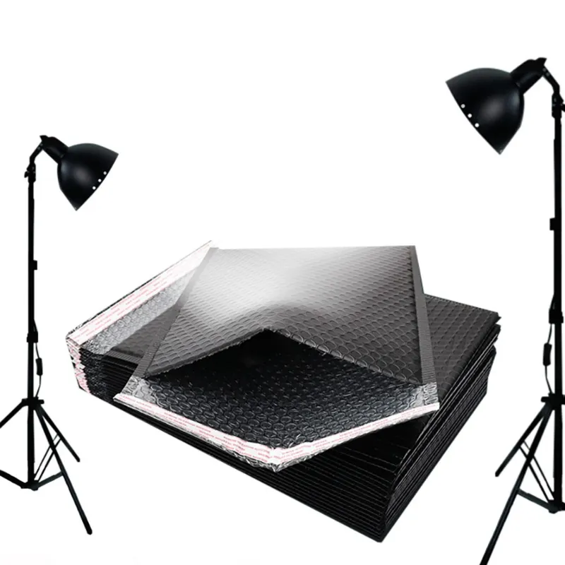 검은 거품 봉투 가방 자기 밀봉 우편물 패딩 배송 봉투 거품 우편물 가방, 배송 패키지 가방, 20 개/묶음