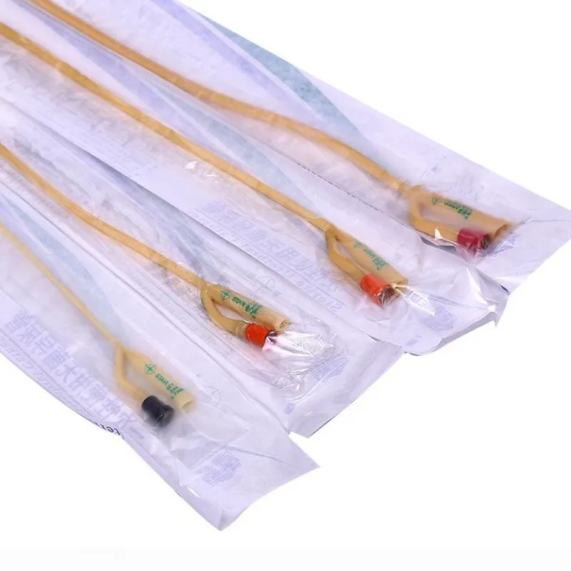 일회용 의료용 요도 카테터, 살균 폴리 삽입 튜브 소변 카테터, 부드러운 밸브 포함, 양방향 라텍스, 12 개