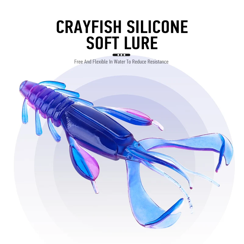 Ardea-크로우 새우 루어 3 개 103mm 10g, 크레이지 플래퍼, 낚시 미끼, 움직이는 실리콘 소프트 웜베이스, 낚시 태클