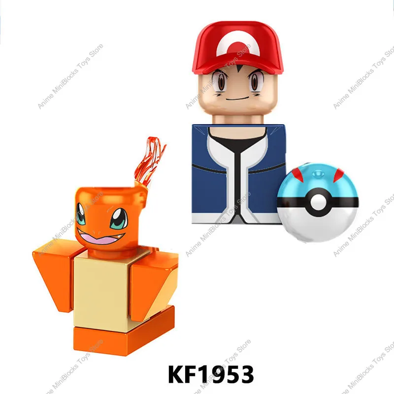일본 애니메이션 TV 포켓몬 빌딩 블록 벽돌 인형, 애쉬 케첨, 포켓몬 볼, 엘프 마스터 볼, 미스티, 칼렘, 겐가르 세레나, F6189