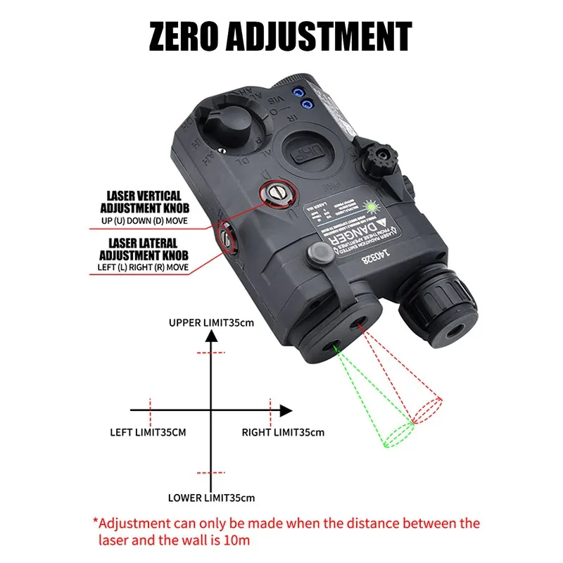 전술 UHP AN PEQ-15 IR 레드 닷 조준기, 블루 그린 버전, 20mm 레일 무기, LED 스카우트 라이트, 에어소프트 액세서리, 사냥 레이저