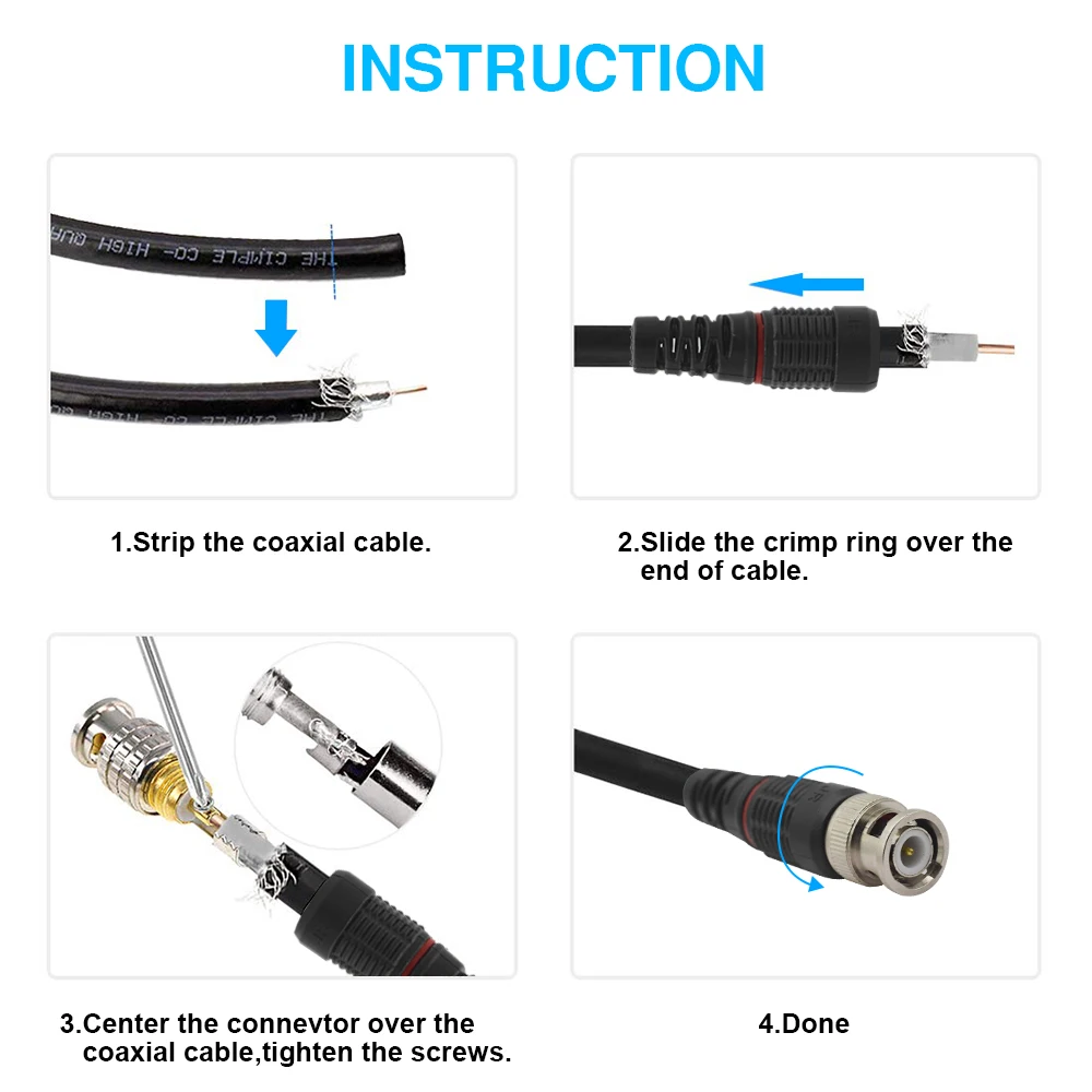 JR-B35 CCTV 커넥터 BNC 어댑터, CCTV 모니터 액세서리, 50ohms, 75ohms, 무료 배송