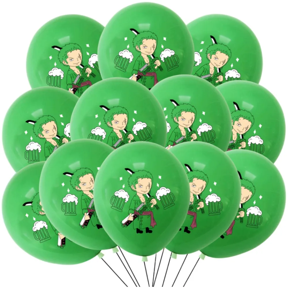 애니메이션 테마 라텍스 풍선, 원피스 풍선, 생일 파티, 어린이 선물 장식, 해적 영웅, 루피 소년 장난감 선물, 12 인치, 12 개