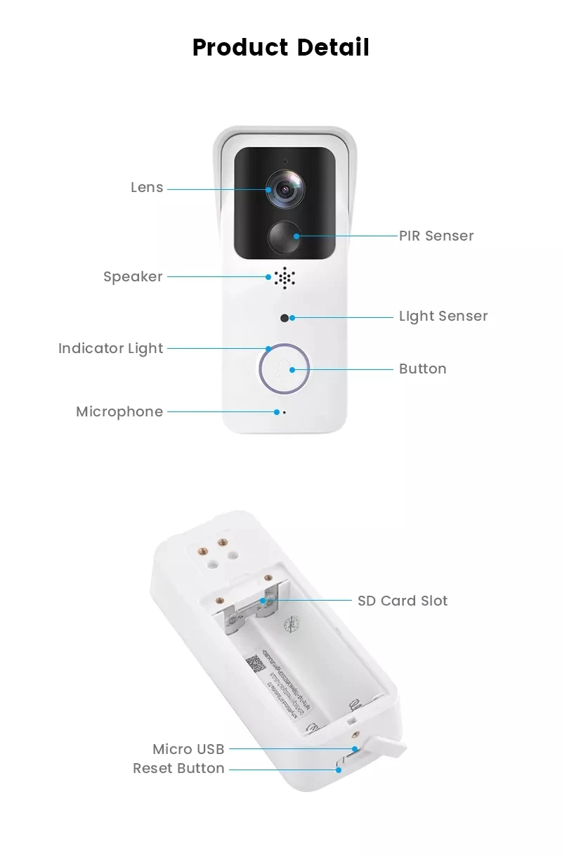 투야 스마트 야외 무선 인터콤 방수 카메라, 5G 2.4G 와이파이 비디오 초인종, AC DC 전원 공급 장치 포함, 1080P