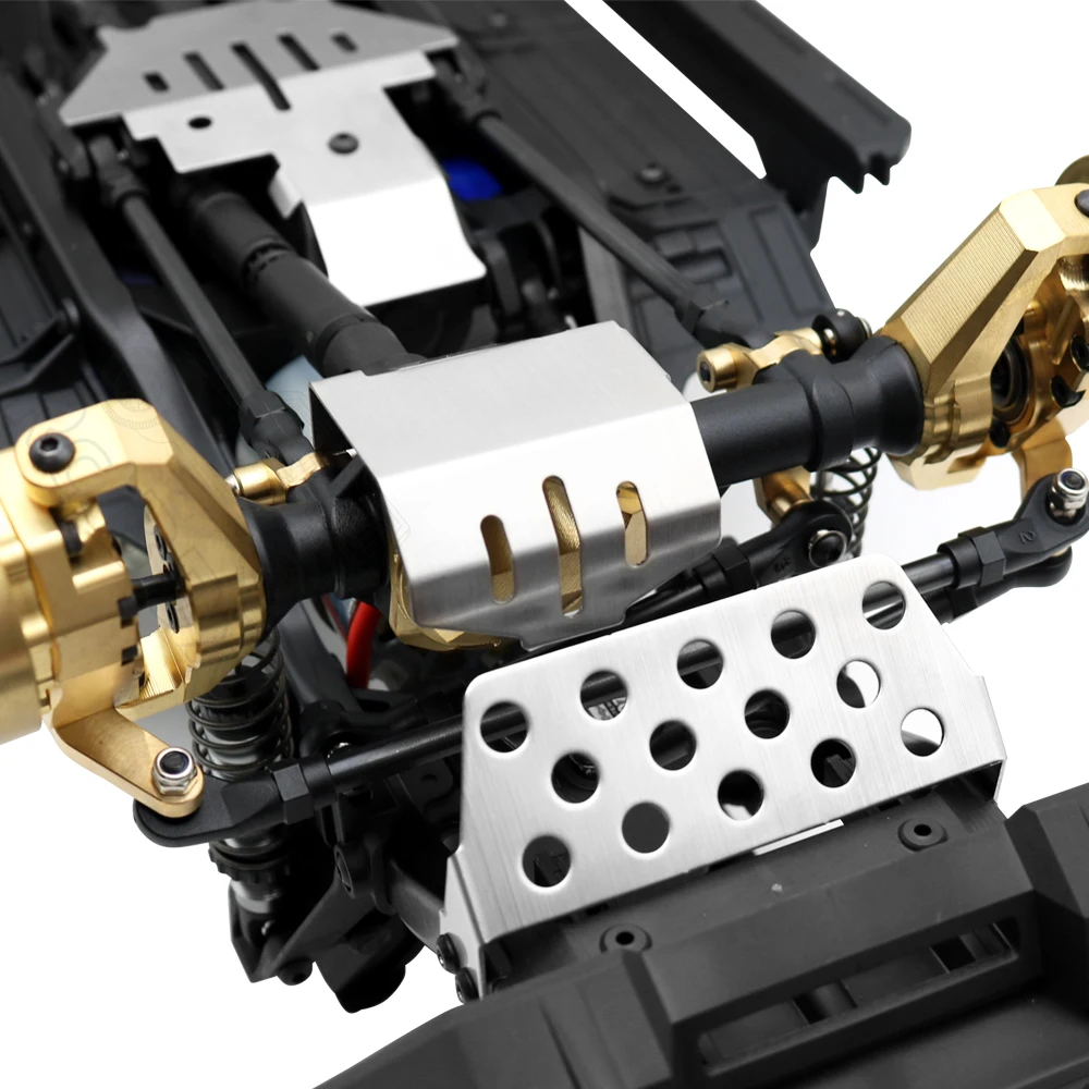 무료 배송 TRX4 스테인레스 스틸 섀시 갑옷 액슬 프로텍터 스키드 플레이트 1/10 RC 크롤러 TRX-4