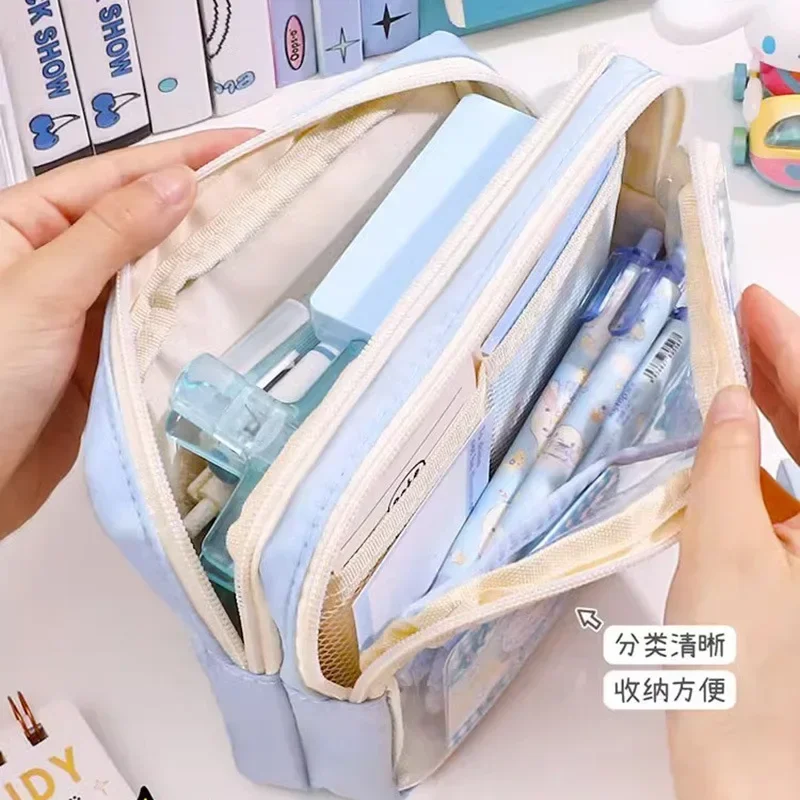 산리오 애니메이션 시나모롤 필통, 마이 멜로디, 쿠로미, 학생 문구 보관, 학용품, 귀여운 선물, 인스타그램, 신제품