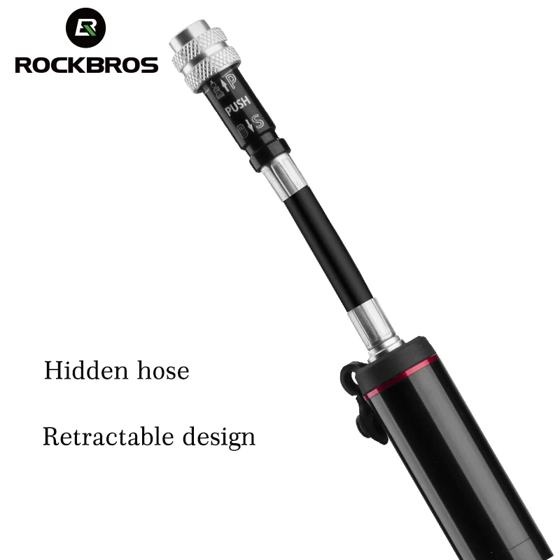 ROCKBROS 자전거 펌프 자전거 미니 150 PSI 알루미늄 합금 휴대용 압력 게이지 팽창기 사이클링 타이어 펌프 Presta 밸브 MTB