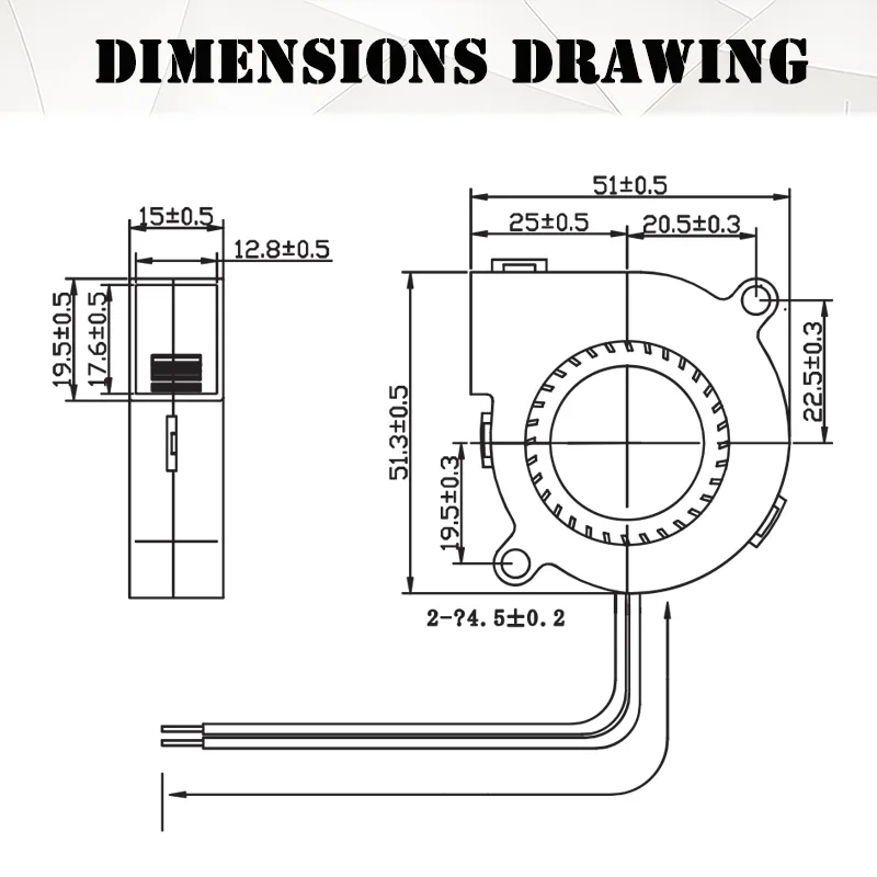 2PCS 5015 5cm DC 5V 12V 24V 2Pin 듀얼 볼/유압 베어링 브러시리스 냉각 터빈 송풍기 팬 50mm x 15mm 송풍기 쿨러 팬
