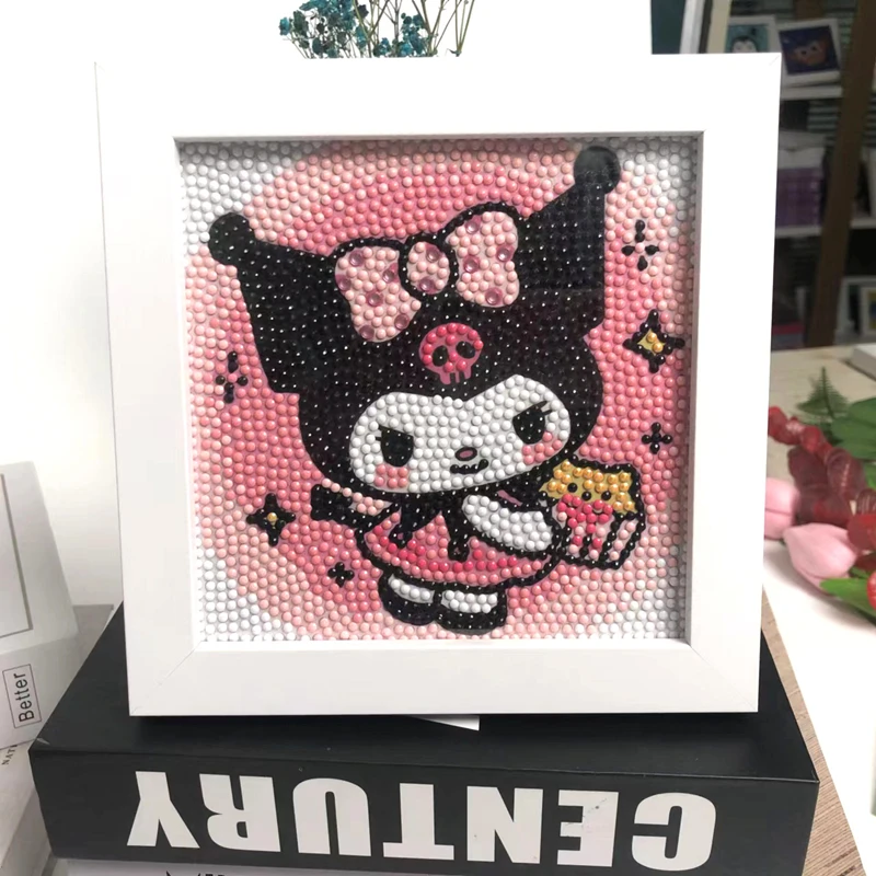 Helly Kitty Cinnamoroll Kuromi 다이아몬드 페인팅 키트 5D DIY 라운드 모자이크 자수, 어린이 방 장식 세공 장난감 선물