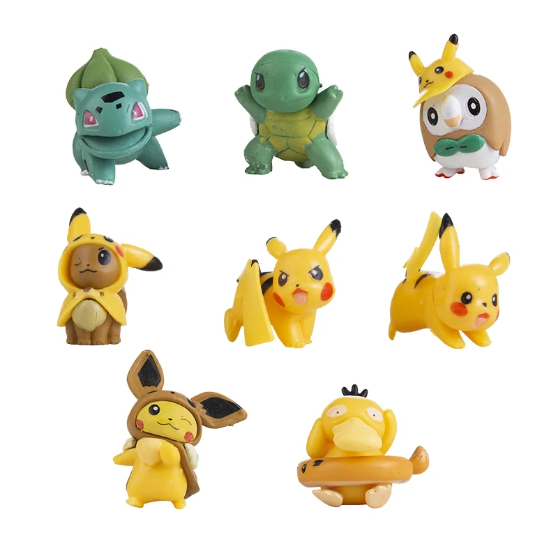 포켓몬 인기 만화 영화 애니메이션 피규어, 피카츄, Vulpix, 이브이, Venusaur 컬렉션, 애완 동물 액션 모델 장난감 선물, 3-8cm, 신제품
