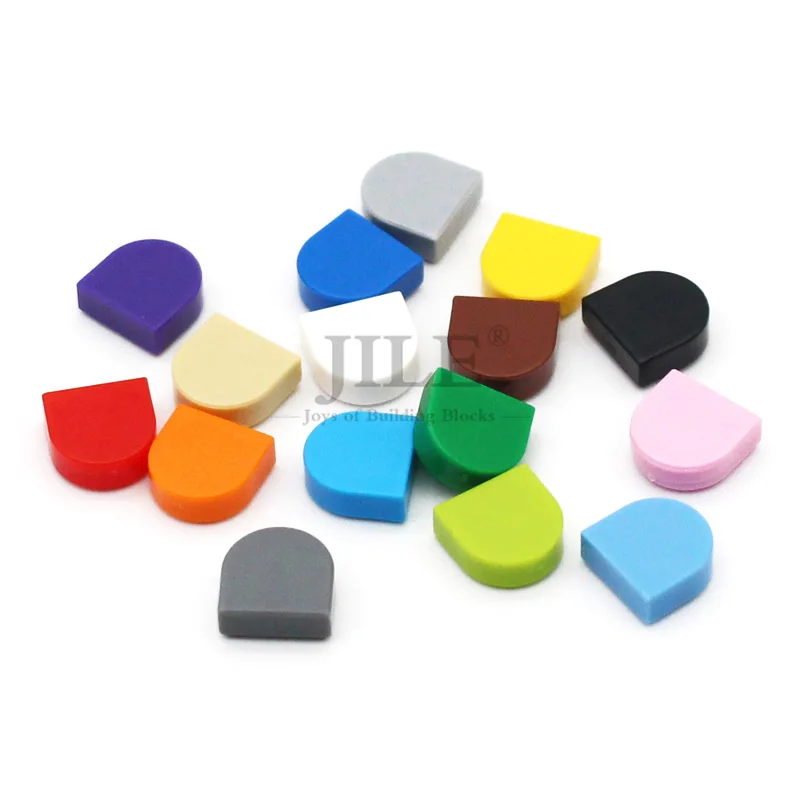 100pcs Moc 타일 라운드 1x1 반원 확장 24246 크리에이티브 조립 빌딩 블록 벽돌 호환 브랜드 교육 완구