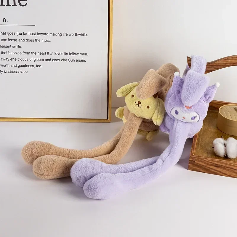 애니메이션 산리오 쿠로미 마이 멜로디 폼푸린 플러시 귀마개, 움직이는 귀가 있는 플러시 이어 워머, 겨울 따뜻한 동결 방지 귀마개, 신제품