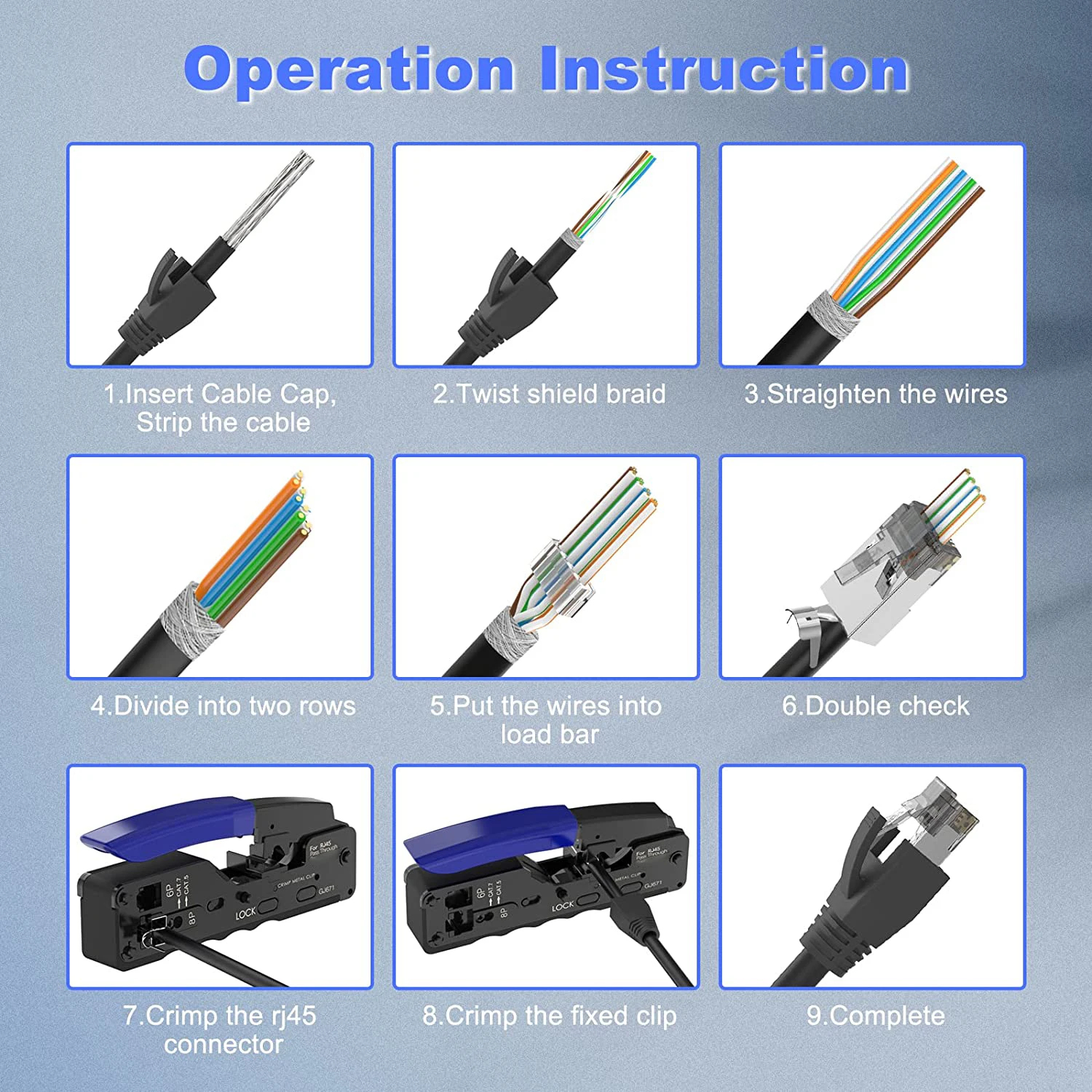 ZoeRax CAT6A CAT7 커넥터, RJ45 커넥터 통과, CAT6A CAT7 차폐, 3 갈래, 스트레인 릴리프 부츠, 블랙