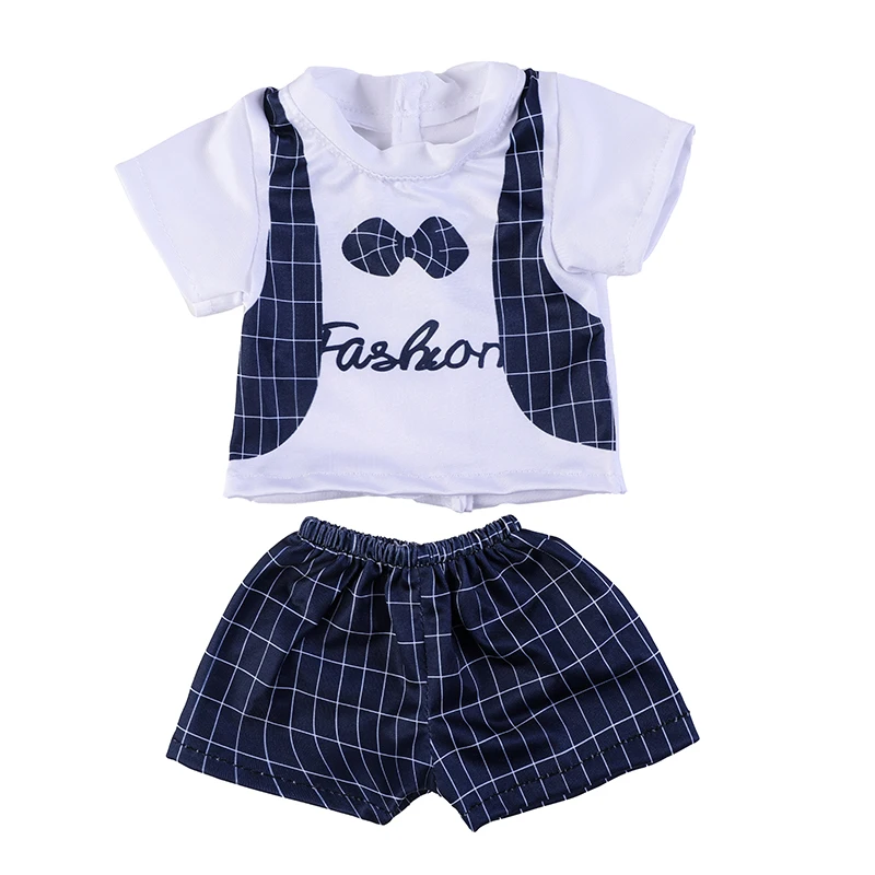 18 인치 인형 옷 의상, 아기 태어난 신사 정장, 인형 옷, 43 cm, 티셔츠 바지, 여아, 생일, 크리스마스 선물