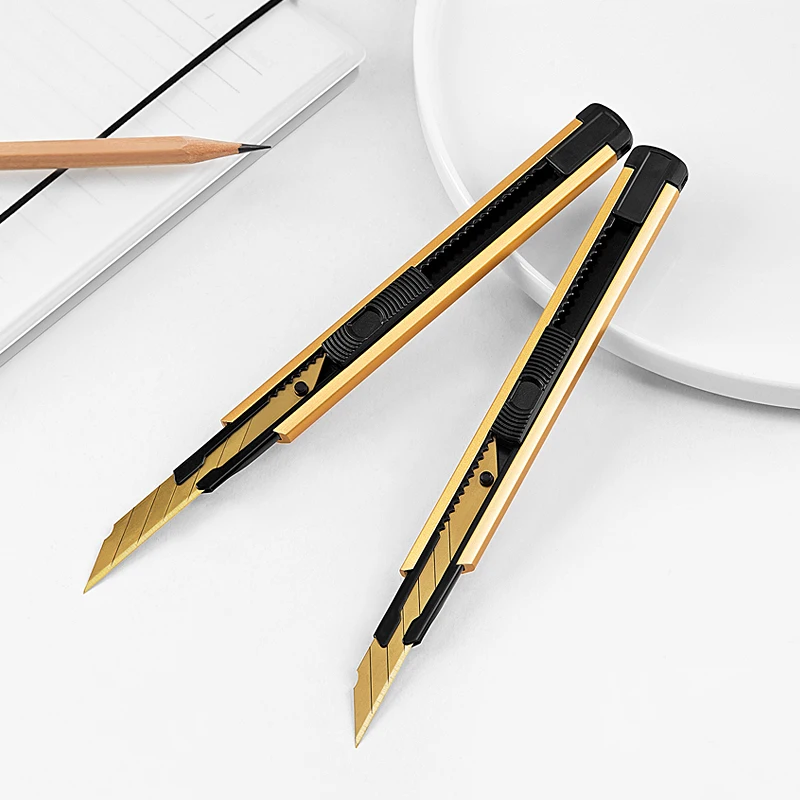 Youpin Fizz-고탄소 스틸 아트 나이프, 골드 메탈 블레이드, 자동 잠금 디자인, 날카로운 각도, 골절 칼 커터, 가정용, 신제품