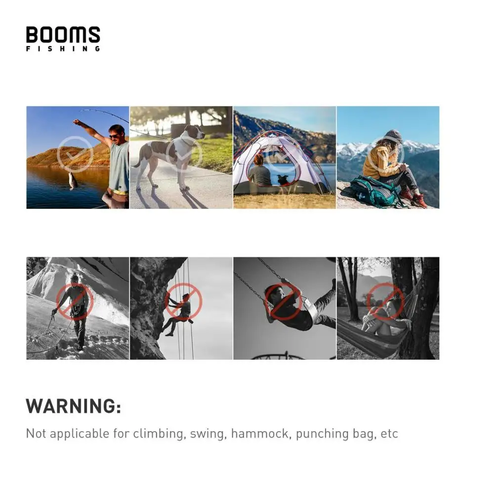 Booms-낚시 CC1 스틸 작은 카라비너 클립, 야외 캠핑 멀티 도구 낚시 액세서리 6 개