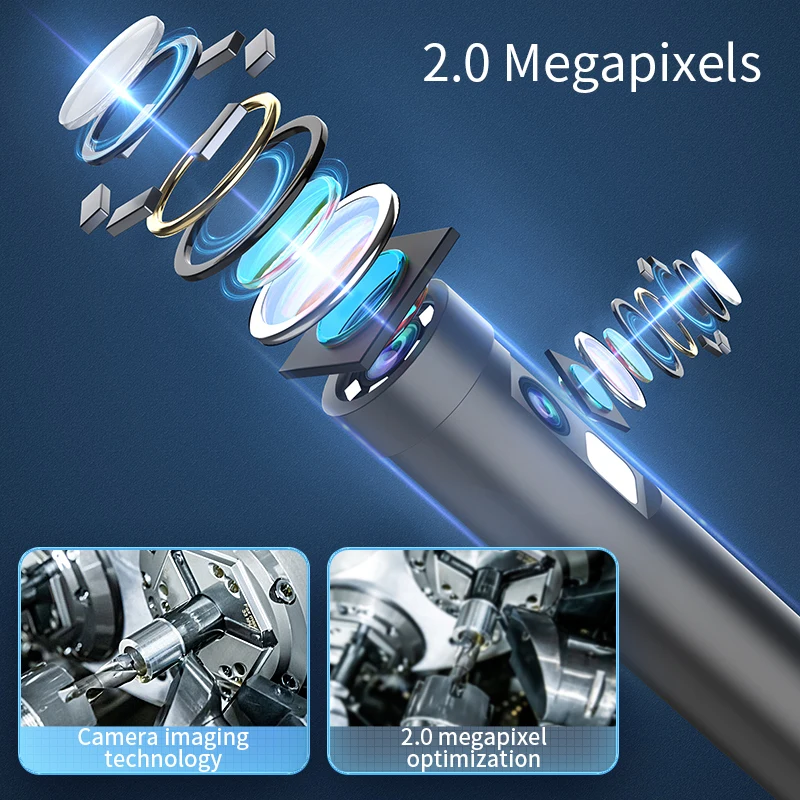 INSKAM 단일 및 듀얼 렌즈 내시경 카메라, IP67 방수 파이프라인 검사 보어스코프, 8mm 렌즈, 자동차 하수구, IOS 안드로이드 USB-C