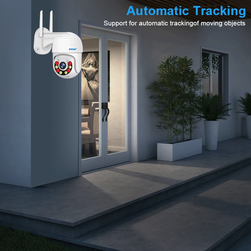 스마트 1080P 3MP PTZ 와이파이 카메라, 야외 자동 추적 AI 인간 감지, 풀 컬러 야간 투시경, 양방향 오디오 IP 카메라, ICsee 앱