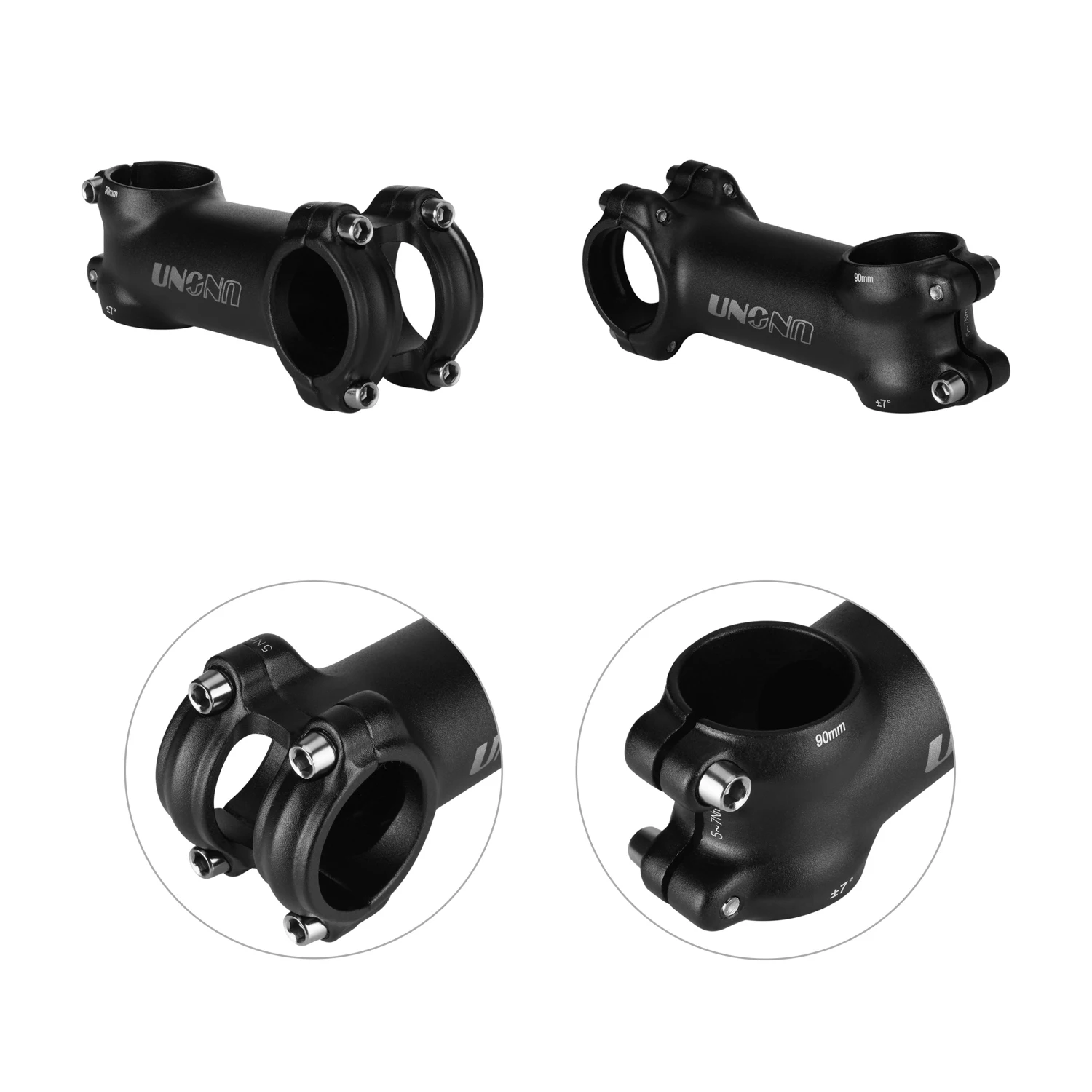 UNO 초경량 MTB 로드 자전거 스템 7, 17 도, 31.8mm, 60mm, 70mm, 80mm, 90mm, 100mm, 110mm, 120mm, 130mm, 산악 MTB 자전거 파워 부품