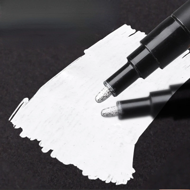 전기 도금 미러 실버 페인트 펜, 크롬 도금 금속 방수 타이어 세라믹 터치업 페인트, 1mm, 2mm 펜촉