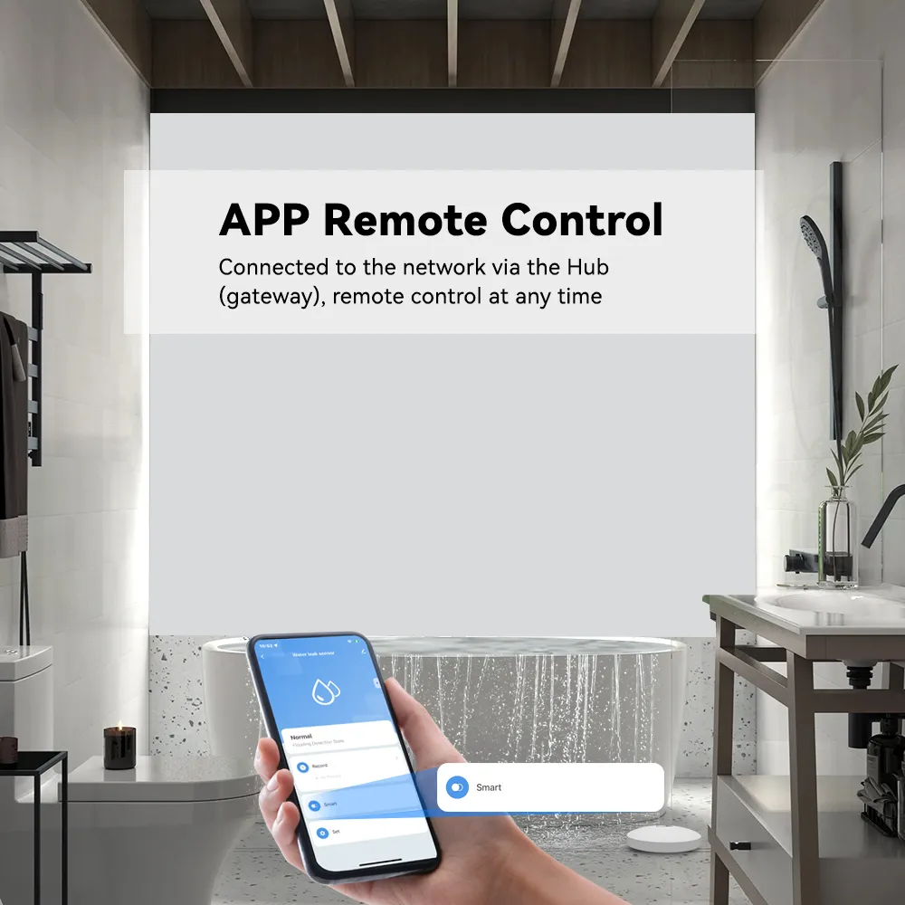 IAlarm ZigBee 연결 누수 센서, 침수 보안 알람, 누수 감지기, 오버플로 경보, 방수, 스마트 홈