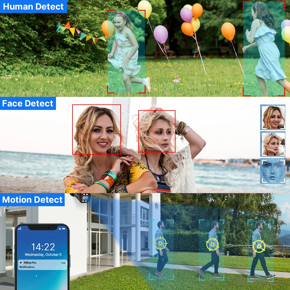 Hiseeu 1080P AHD CCTV 총알 카메라 5MP 얼굴 감지 야외 보안 아날로그 비디오 감시 카메라, AHD DVR 시스템 XMEeye용