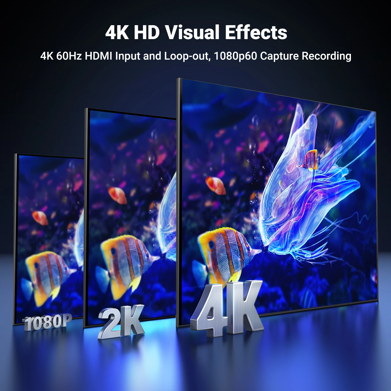 새로운! UGREEN HDMI 비디오 캡처 카드, HDMI to USB/C타입 비디오 그래버 박스, 컴퓨터 카메라 라이브 스트림 레코드 미팅용, 4K60Hz