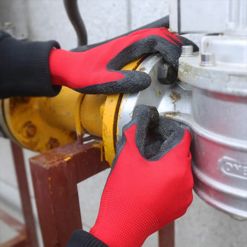 라텍스 그립 안전 작업 장갑 24 개/12 쌍, 건설 정원 산업 폴리에스테르 장갑 남녀 공용