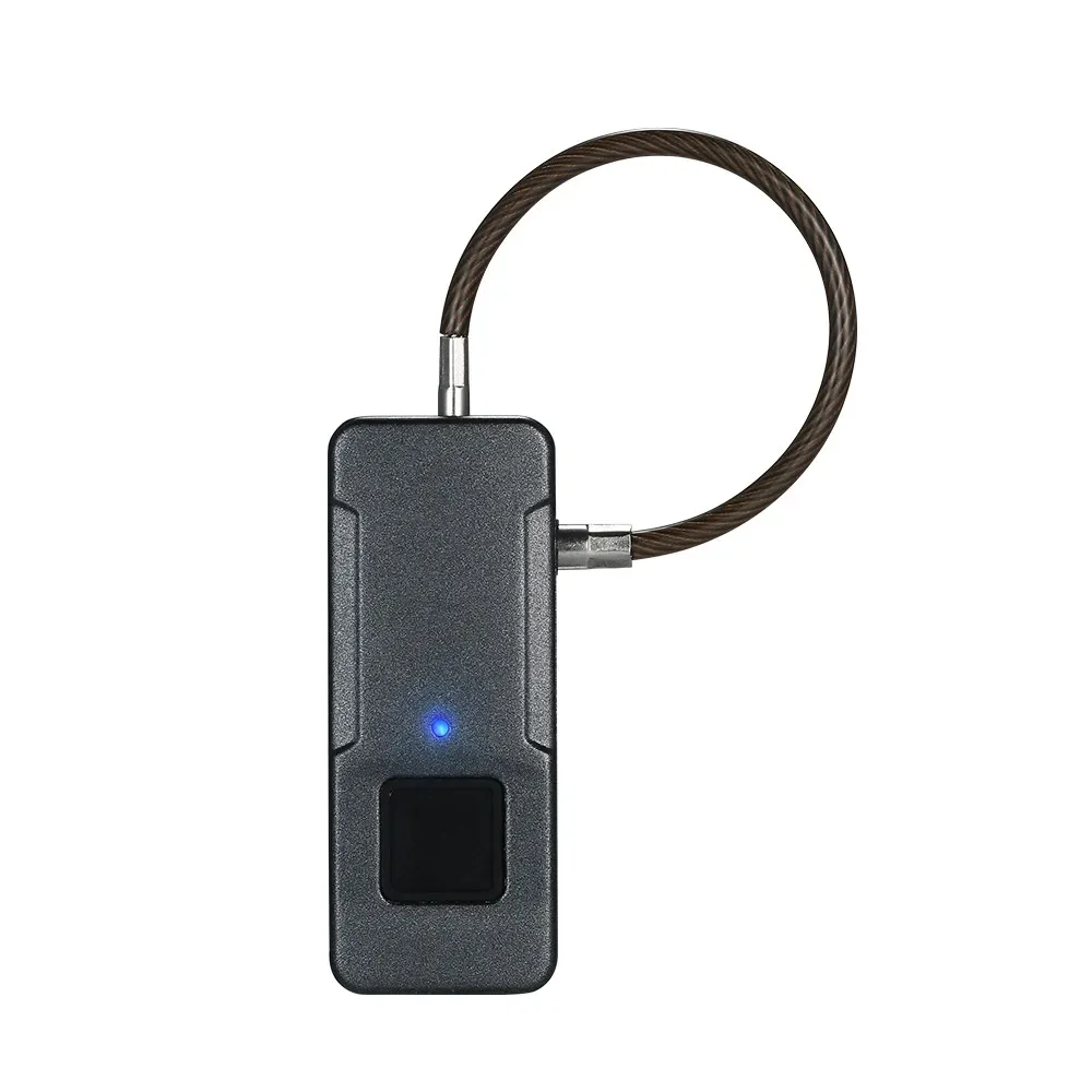 스마트 지문 잠금 USB 충전식 키리스 10 세트, 지문 IP65 방수 도난 방지 보안 자물쇠, 문 수하물