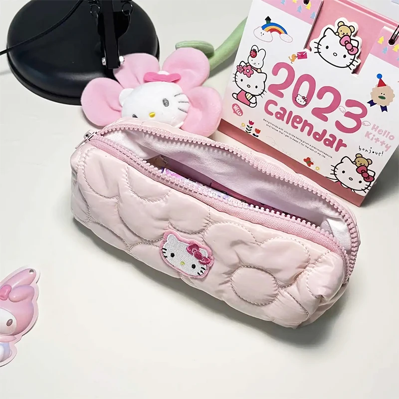 산리오 펜슬 케이스, 귀여운 헬로 키티, 귀여운 학생, 어린 소녀 하트 문구 케이스, 펜 파우치, 보관 가방, 학용품 선물