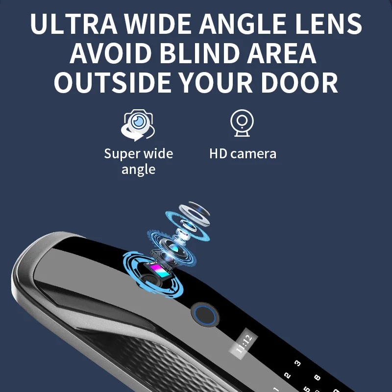 생체 지문 보안 스마트 도어락, 암호 전자 자물쇠, IC 카드 키 잠금 해제, APP 카메라 전자 잠금 장치, 신제품